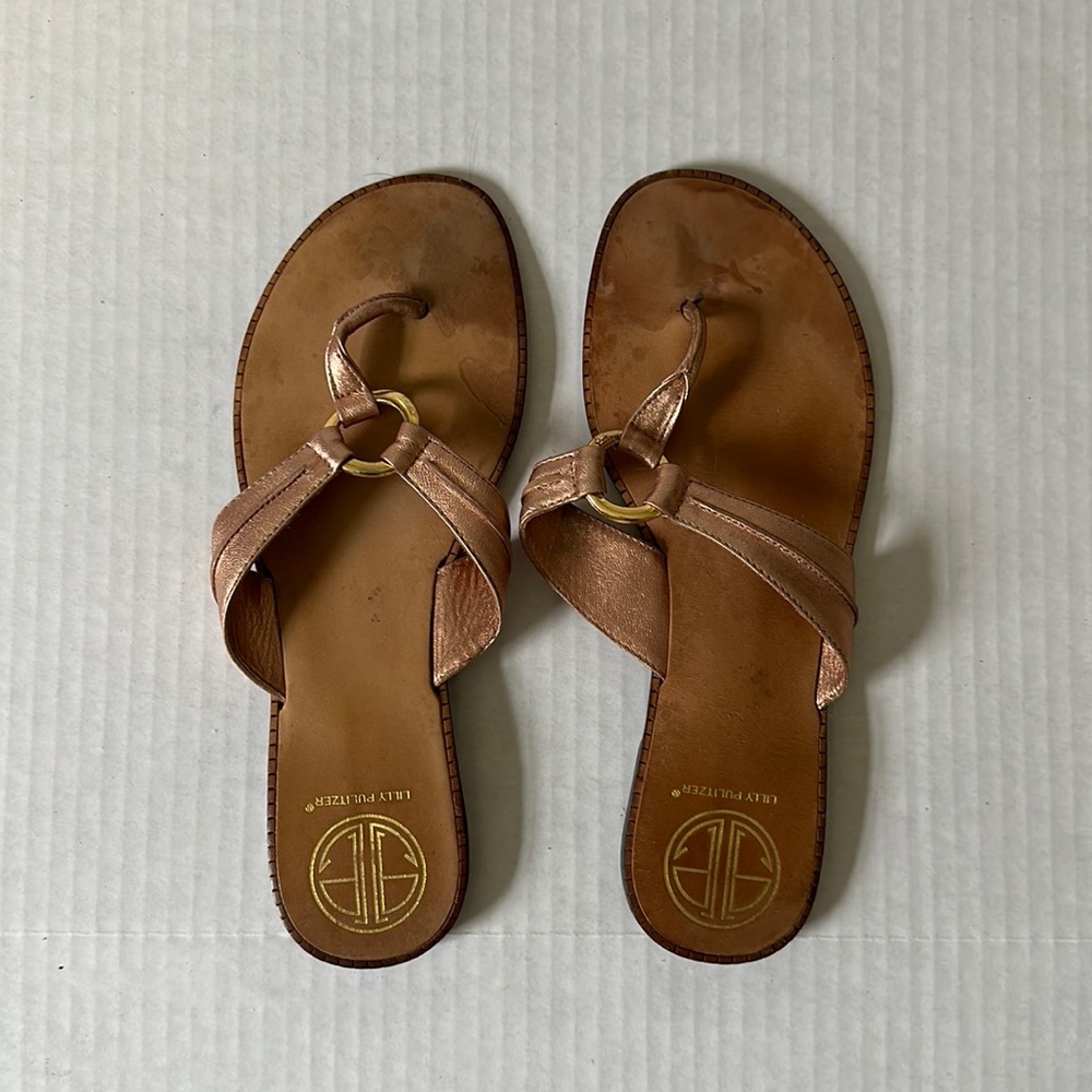 Lilly Pulitzer mckim sandals 9.5 rose gold